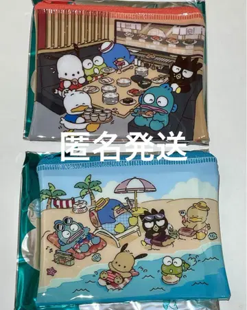 2개 스시로 하피단부이 파우치 세트 산리오 콜라보 한정판 클리어 파우치