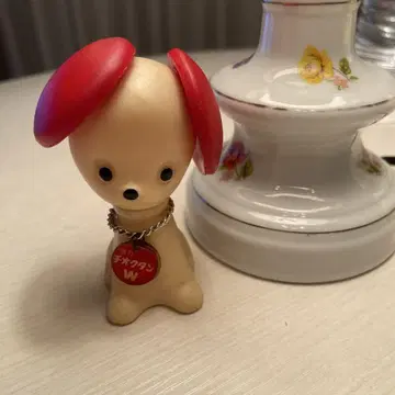 치오콴 W 베이지 빨간색 강아지형 피규어 약 10cm