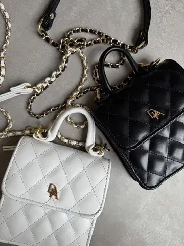 DIANTE QUILTED LEATHER LOGO MINI BAG