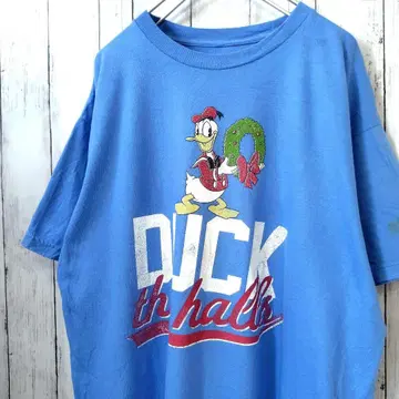 Disney 도날드 캐릭터 빅 사이즈 티셔츠 블루 계열 3XL 구제 의류