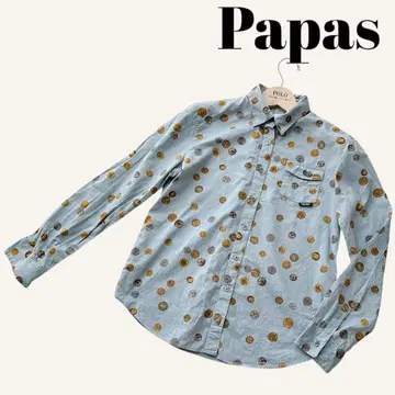 Papas 파파스 코인 패턴 긴팔 셔츠 남성용 40 NONNON