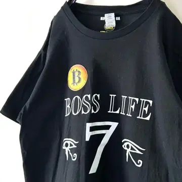 RIP AMON RA 보스 라이프 티셔츠 L 블랙 구제 의류