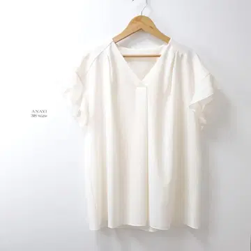 새상품급 20SS 아나이 폴리에스테르 프릴 넉넉한 블라우스 화이트