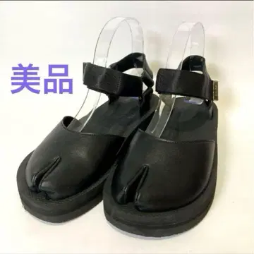 새상품급 스이코크 SUICOKE 가죽 타비 샌들 23cm 블랙