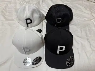 화이트 블랙 캡 세트 P 자수