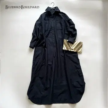 블루버드블루버드 셔츠 원피스 풀오버 스키퍼 네이비
