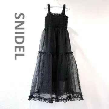 SNIDEL 볼륨 티어드 원피스