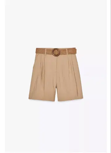 ZARA 자라 벨트 숏팬츠 베이지 M