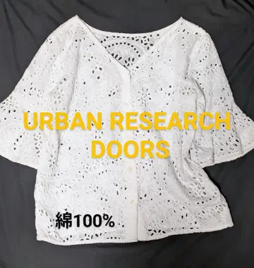 URBAN RESEARCH DOORS 자수 레이스 5부 소매 상의