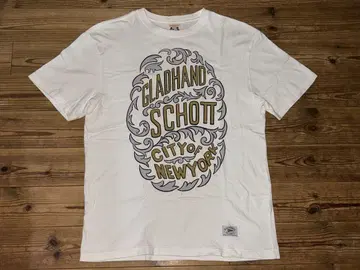 GLADHAND SCHOTT 티셔츠 화이트 사이즈 L 핑홀 있음