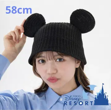 디즈니 미키 메쉬 햇 58cm 블랙 캡 여름 모자