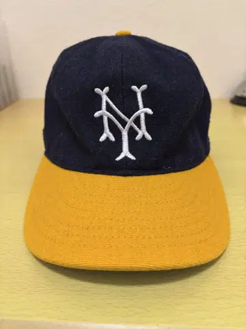 NY 로고 야구 모자 네이비/오렌지