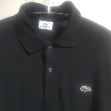 LACOSTE 블랙 피케 셔츠 5 L 상당 일본제