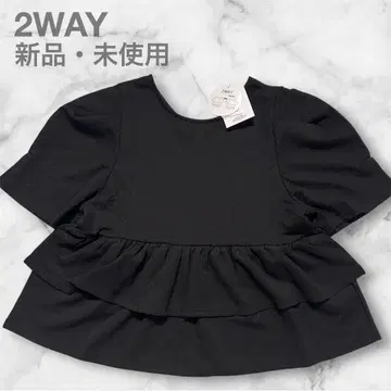 PetitFleur 2WAY 프릴 상의 블랙 새상품