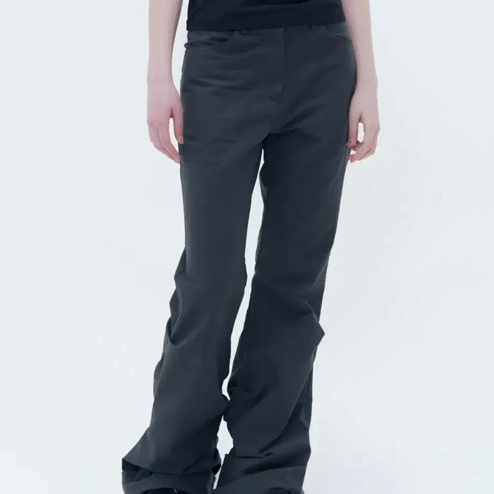 ★ MISEKI SEOUL★ Shirring bootscut pants CHARCOAL MSK24030 Miseki seoul】Shirring bootscut pants | OUR BRAND,Miseki
