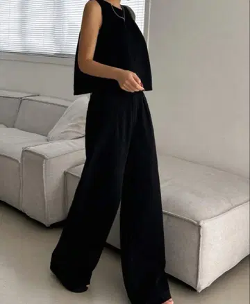 SHEIN 데님 셋업 블랙 검정 XL