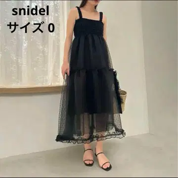 snidel 볼륨 티어드 원피스