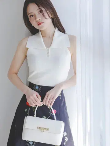 SNIDEL Sustainable 카라 부착 니트 풀오버