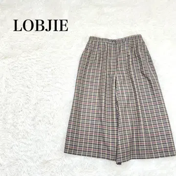 로브제 가우초 팬츠 XL LL 체크 울 안감 있음 허리밴딩
