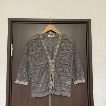 00년대 헤이세이 페어리 그런지 전체 레이스 가디건 올리브 L 새상품급