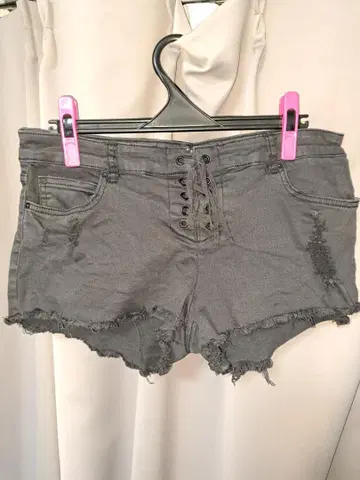 BILLABONG Black Distressed Denim Shorts