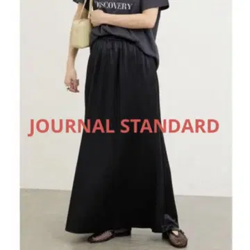 저널 스탠다드 빈티지 새틴 스커트 블랙 롱 맥시 길이 검정색