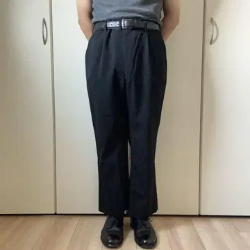 80s 90s 재팬 빈티지 울 슬랙스 블랙 검정 봄/여름 새상품급