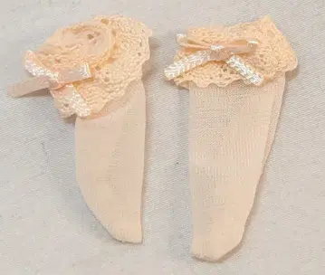 아존 퓨어니모 의상 PNS 레이스&리본 숏 삭스 베이지