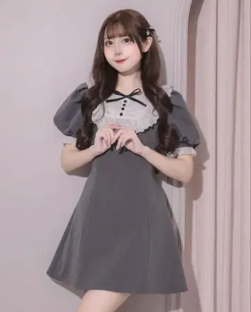 pium 코튼 레이스 도리 카페 원피스