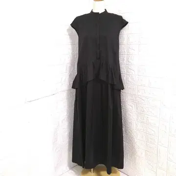 AVIE 허리 프릴 롱 원피스 38