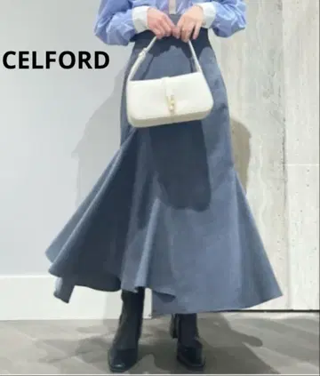 새상품급 CELFORD 셀포드 아지메 머메이드 스커트 데님 컬러