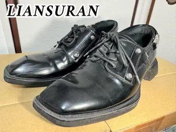 LIANSURAN 블랙 레이스업 슈즈 메탈