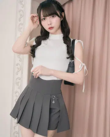 미셸 마카롱 슬림 레그 치마바지 프리 사이즈 그레이