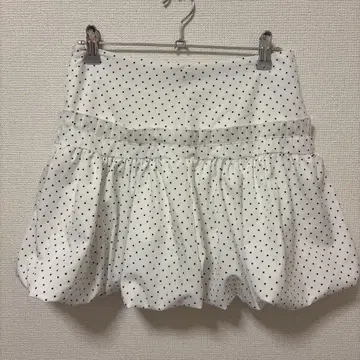 화이트 블랙 도트 벌룬 팬츠 스커트