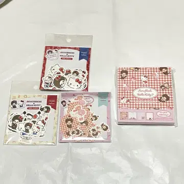후루카와 제지 헬로키티 몬치치 콜라보 조각 씰 메모 패드