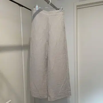 MACPHEE 린넨 라이트 베이지 와이드 팬츠