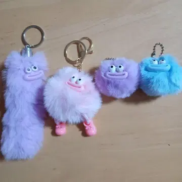 소세지 립 몬스터 키링 4개 세트