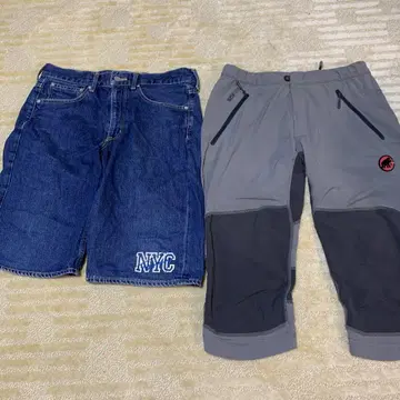 TOMMY NYC 자수 데님 숏 팬츠 M & 마무트 L