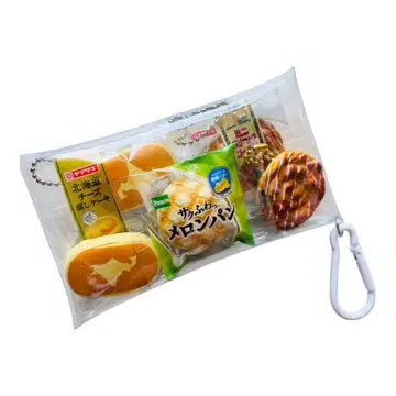 캡슐 토이 가챠가챠 메론빵 치즈 증기 케이크 과자빵 파우치 포함