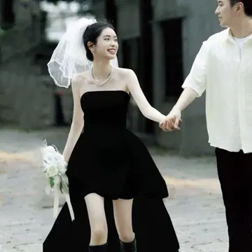 웨딩 드레스 미니 드레스 2차 모임 결혼식 촬영 웨딩 드레스