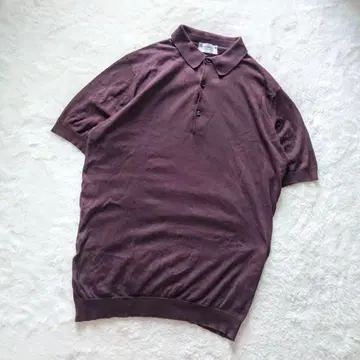 JOHN SMEDLEY 씨 아일랜드 코튼 피케 셔츠 다크 브라운 M