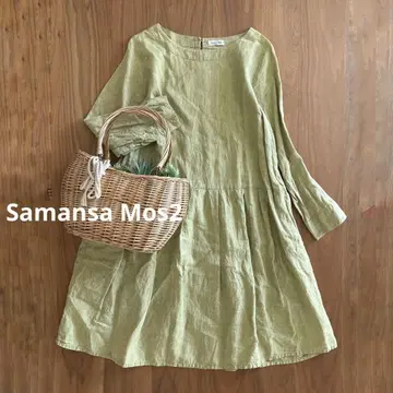 Samansa Mos2 사만사 모스모스 원피스 린넨 100% 그린