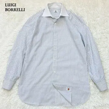 LUIGI BORRELLI 긴팔 스트라이프 셔츠 39 이탈리아제
