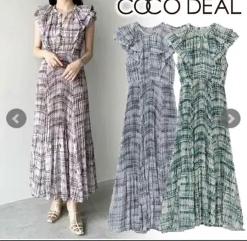 cocodeal 체크 프린트 플리츠 원피스