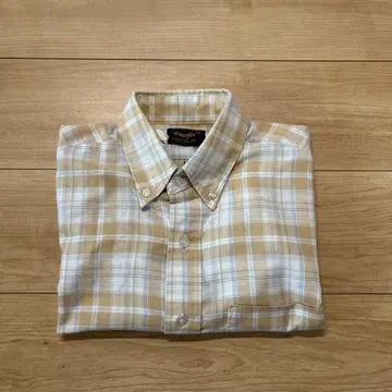 80~90년대 Wrangler 반팔 체크 셔츠 USA 제작 빨간색 택