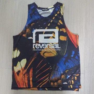 reversal 나비 그래픽 폴리에스테르 (드라이) 탱크탑 L
