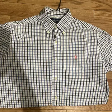 새상품급! Ralph Lauren 커스텀 핏 체크 반팔 셔츠