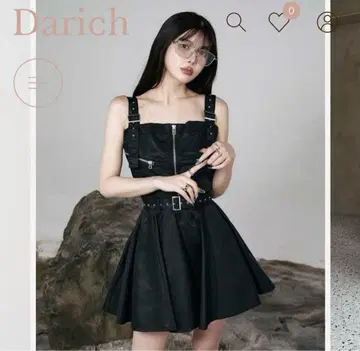 다리치 나일론 점퍼 미니 원피스 블랙