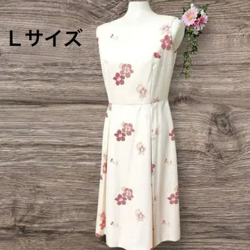 새상품급 롱 원피스 꽃무늬 원피스 일본풍 슬리브리스 L 케티 일본풍 패턴