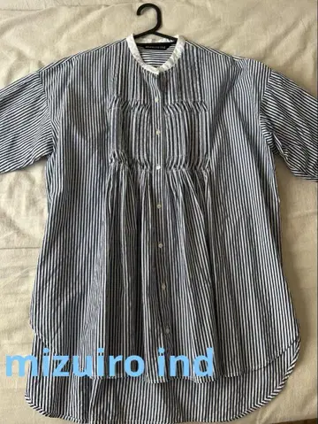 mizuiro ind 스트라이프 반팔 셔츠